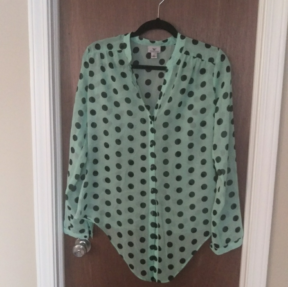 Worthington Mint Sheer Blouse
